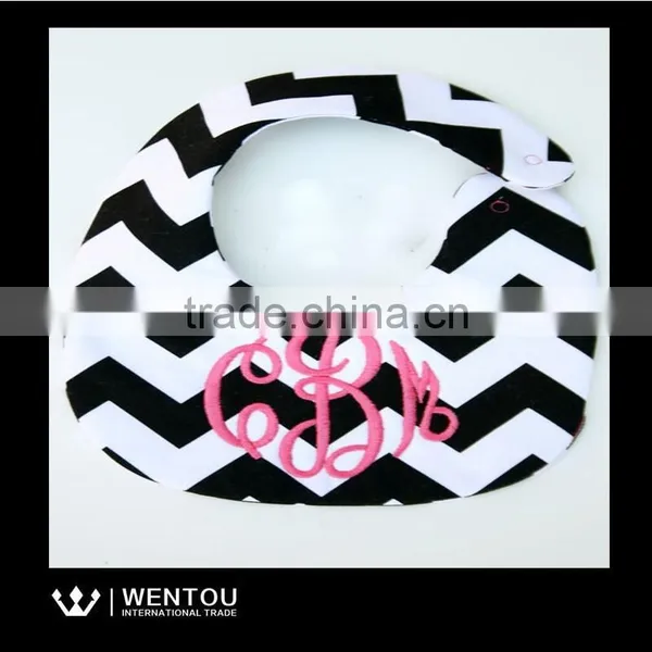 Wholesale Chevron Monogram Seersucker Bib photo-2