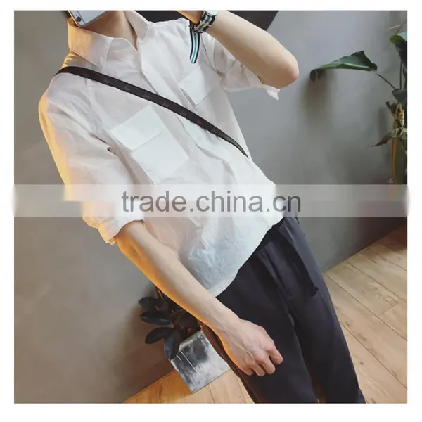 Loosely Contracted Pocket Short Sleeve Shirt photo-4