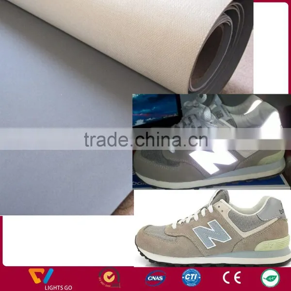 High Visibility 0.8mm Iridescent Reflective Synthetic PU Leather for Shoes photo-4