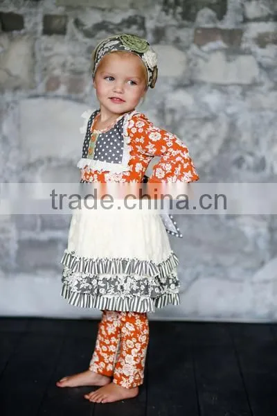 Persnickety Baby Cotton Frocks Designs Little Girls Boutique Outfits Wholesale Back to School Clothing Set photo-5