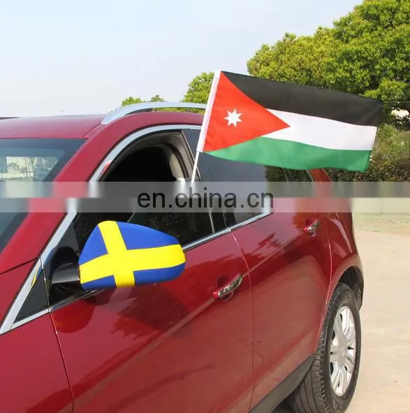 Black Red Pole Car Flag FGF-0012 photo-2