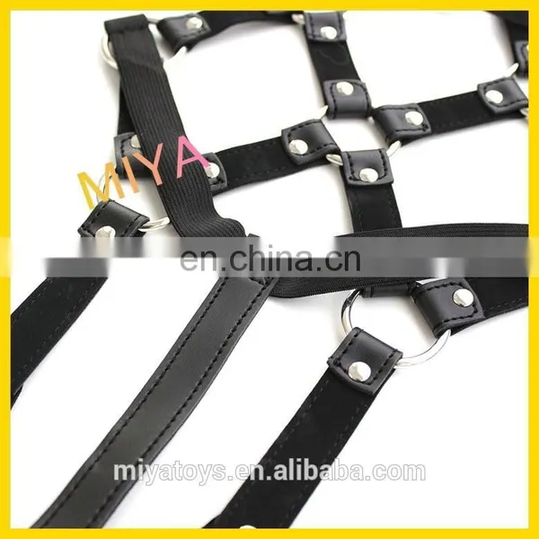 Sexy Leather Teddy Harness Fetish Bondage Costume Lingerie Body Restraint photo-5