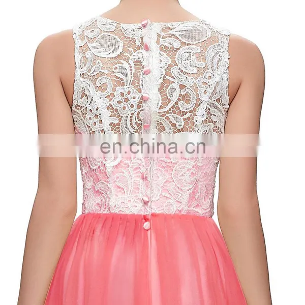 7 Colors Available Grace Karin Floor Length Formal Dress Elegant Sleeveless Watermelon Red Long Lace Prom Dresses 2016 CL6108-4# photo-5