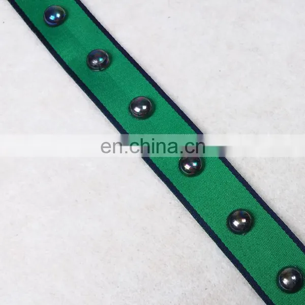 Beaded Grosgrain Ribbon With Plastic Rivet for Decoration photo-2