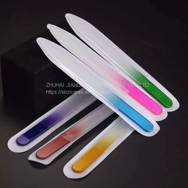 Baby Mini Nail File Crystal Color Glass Buffer Durable Pro Polishing Tool nail file plastic case