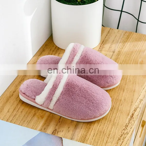 Women's Fuzzy Fluffy Furry Fur House Memory Foam Sandals Stripe Slipper photo-6