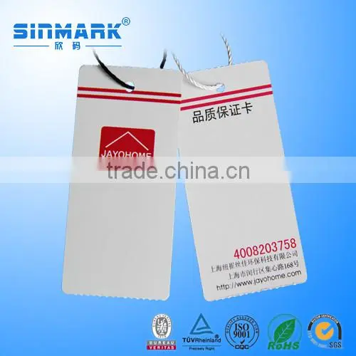 High Effect Customized Brand Name/logo Garment Paper Hang Tags With Ribbon String photo-5