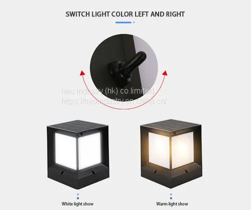 Solar Column Head Light Household Outdoor Waterproof Garden Light photo-2