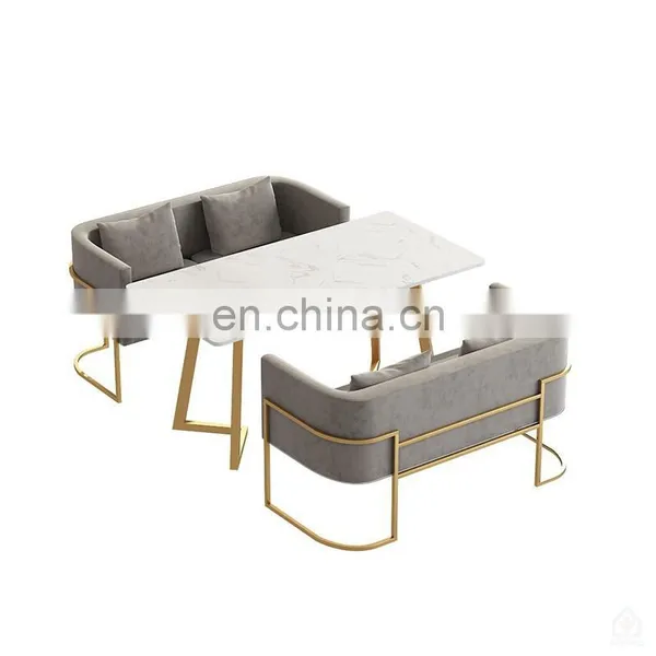 Light Luxury Modern Hotel Cafe Coffee Restaurant Dining Chair Sofa Golden Armchair photo-5