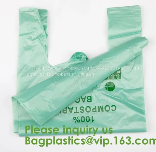 100% Biodegradable Compostable T-Shirt Vest Bag Shopping, Home, Decoration, Wedding, Supermarket, Restaurant, Bake photo-5