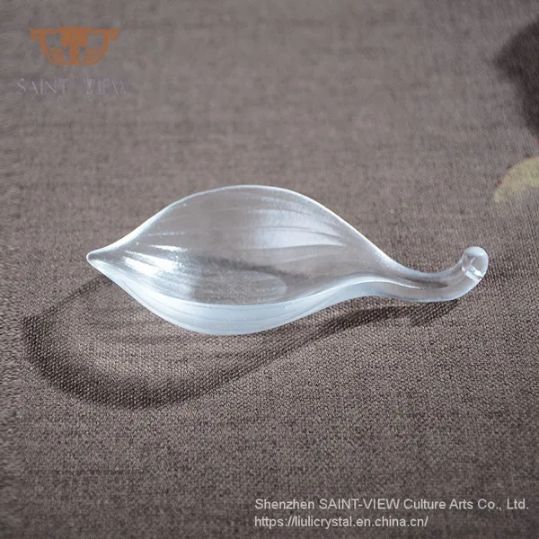 Liuli Crystal Art Lotus Leaf Incense Plate for Tea Table Decorative Accessory photo-5