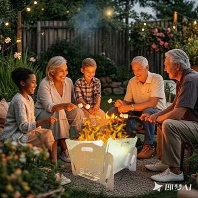 Portable Charcoal Camping Stove & BBQ Grill | Steel Charcoal Fire Pit & Fire Place photo-5