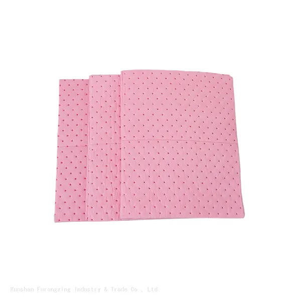 Pink Color Perforated Chemical Spill Absorbent Sheet Pads For Laboratory photo-2