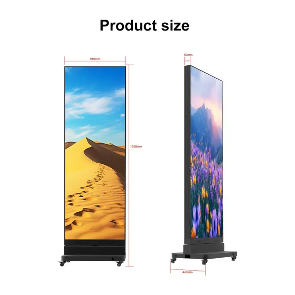 Cross-border LED Indoor Poster Screen GOB Mirror Mall Promotional Advertising Screen Floor-standing LED Folding Advertising Machine photo-5