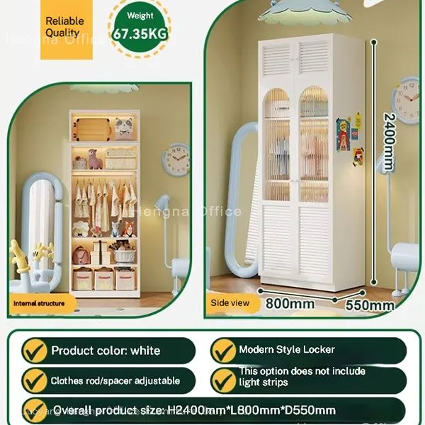 Colorful Storage Wardrobe for Young Adults | With Glass and Ventilated Doors | Spacious and Functional photo-4