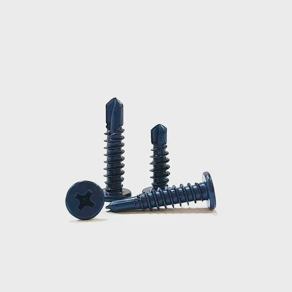 Drilling Screws for Wall Cladding C1022A Carbon Steel White Zinc Flat Head No Snapping Full Sizes photo-2