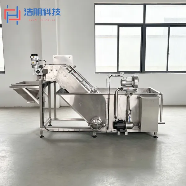 Industrial Bubble Washing Machine SUS304 Fruit Vegetable Washer With Elevator Spray Rinse High Efficiency Food Processing Equipment