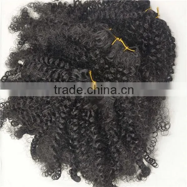 Mongolian Hair Natural Afro Style Hair Extension Afro Kinky Human Hair Can Dye photo-3