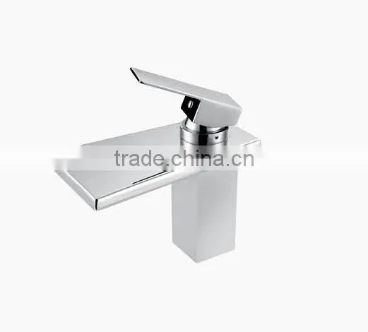 Brass Waterfall Cascade Bathroom Faucet Chrome Plated photo-5