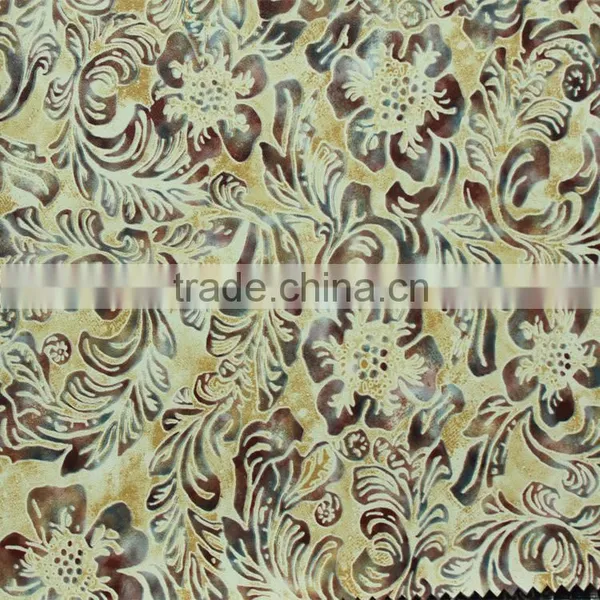 2016 Hot Sell Multi-color Spraying Printing Pattern pu Artificial Leather Fabrics 100% Visco Faux Leather for Bags Garment photo-4