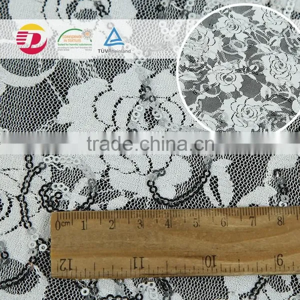 Wholesale Spandex High Quality Embroidery Sequins White Lace for Dress photo-5