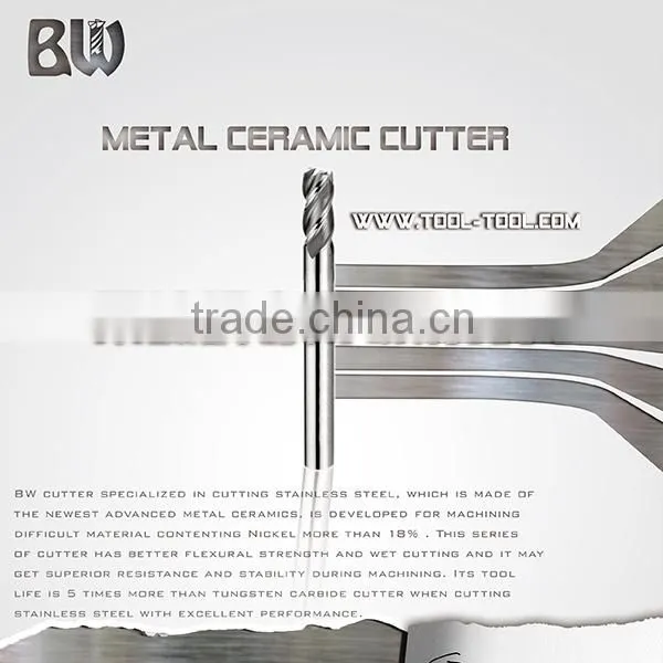 Cermet 2-4 Flute Ball Nose End Mill Cutter For Cutting Stainless Steel photo-5