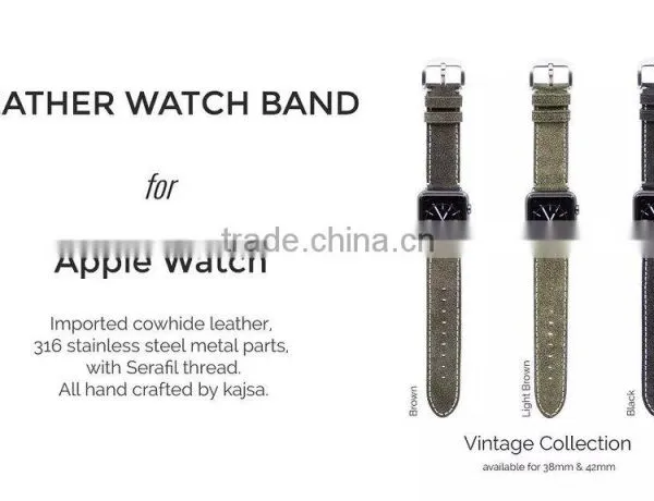 Original Kajsa Vintage Collection Genuine Leather Watch Band Wrist Strap For 42MM Apple Watch MT-3968 photo-6