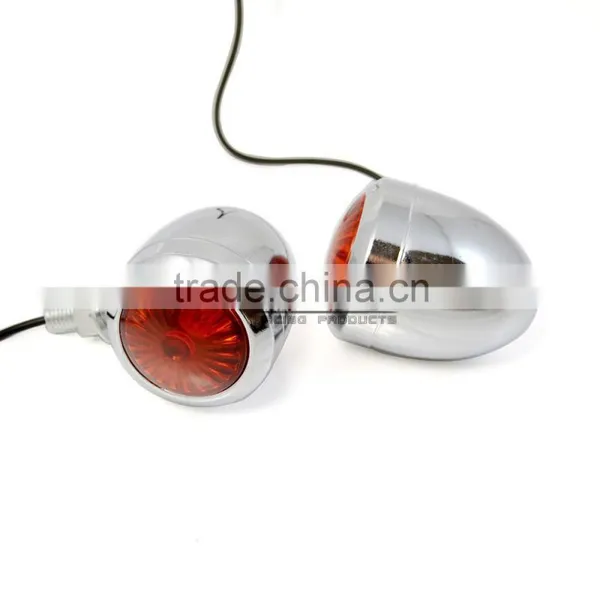 BJ-SL-057 High Quality Universal Chrome Amber Motorcycle Turn Signals Lights Bulb photo-4