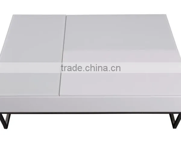 CJ1022 Folding Fashion White Paint Glass Coffee Table photo-2