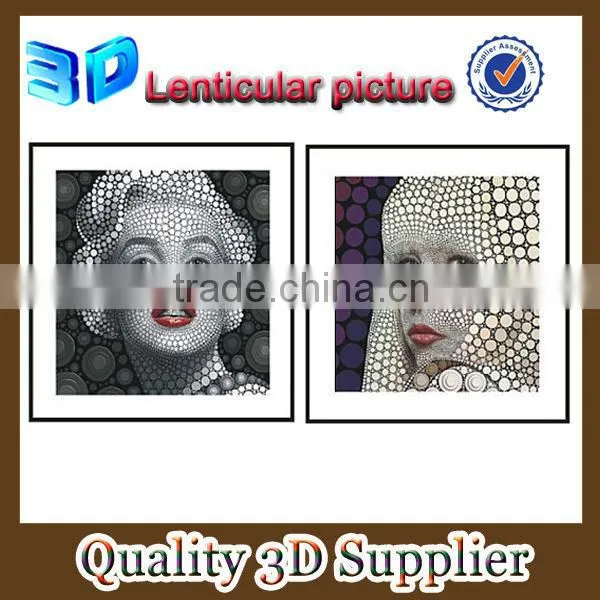 3D Lenticular Picture for Marilyn and Lady Gaga for Living Room