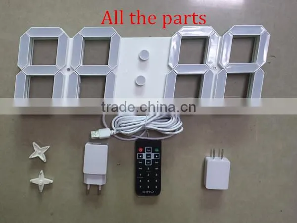 Remoter Large Blue Digital Led Wall Clock With Temperature, Date and Alarm photo-2
