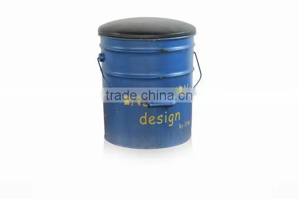 Custom Made Round Colorful Metal Bucket Stool for Storage photo-2