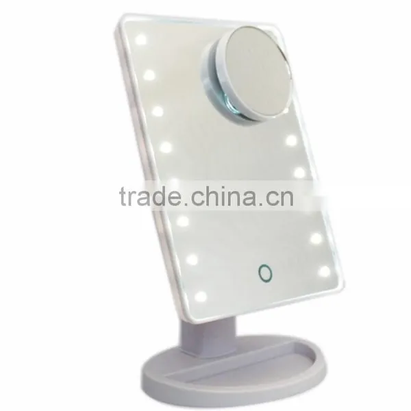 Best Price Touch Screen Battery Operated Cordless 16LED Lighted Makeup Mirrors photo-5