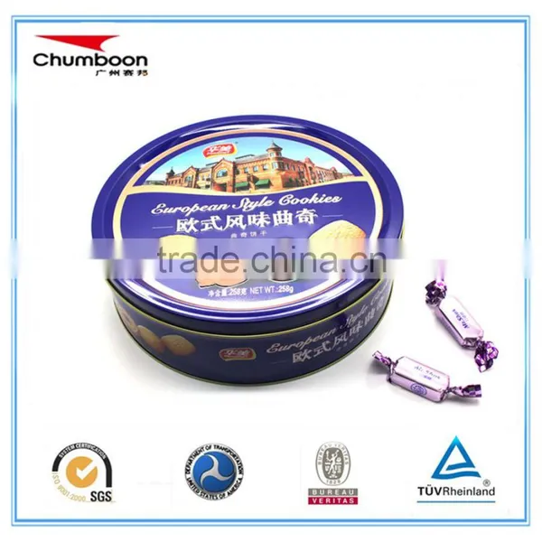 450G Danish Butter Cookiese Tin Box Cylinder Biscuit Tins photo-2