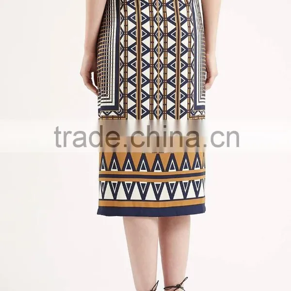 Midi Aztec Stripe Print Skirt photo-3