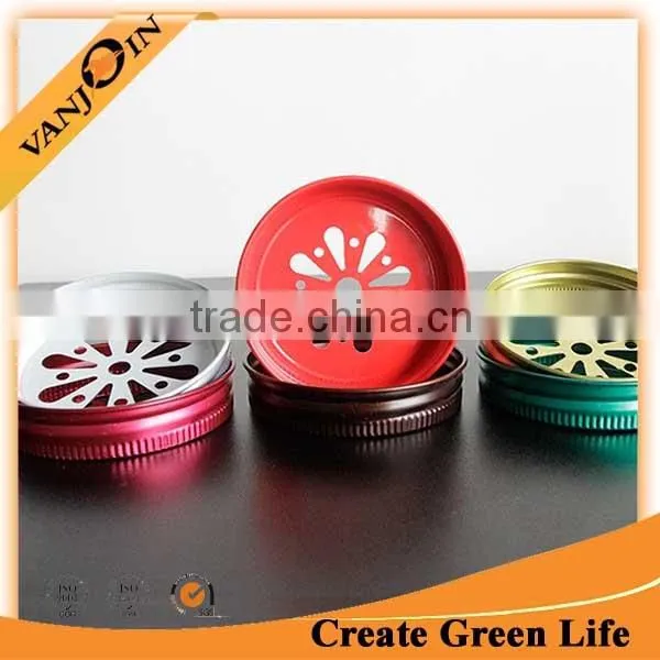 Colored Mason Jar Daisy Cut Lid photo-6