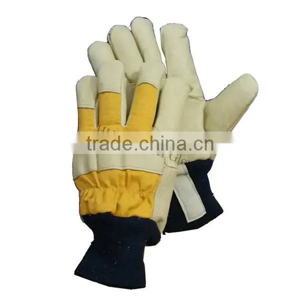 Pig Skin Leather Wrok Glove Leather Gloves With Studs photo-4