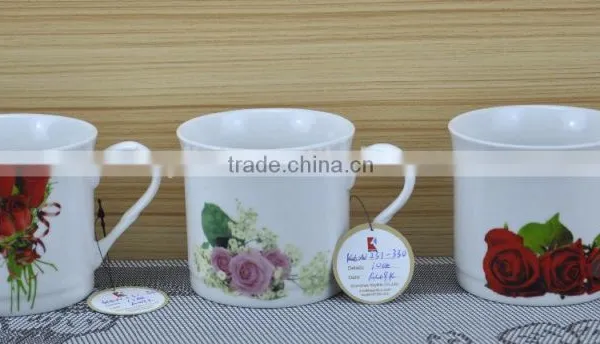 11OZ Flowers Decal Printed Coffee Cups, Shiny Surface New Bone China Mug, KL5004-347 photo-4