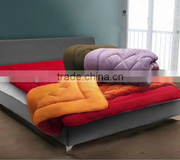 Microfibre 100% Polyester Coral Fleece Quilt