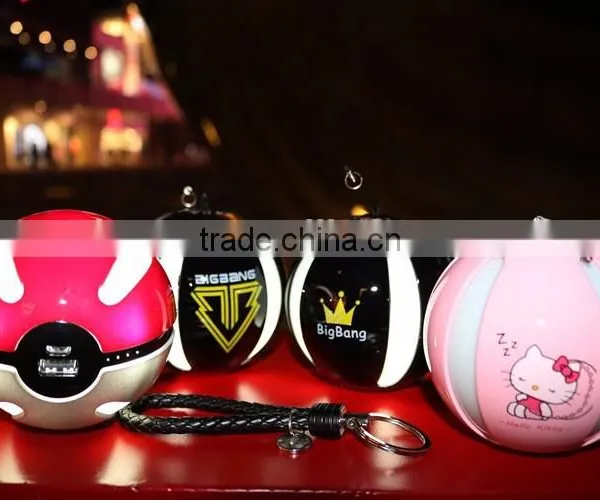 2016 New Design Wholesale Pekacu Pokemon Ball Power Bank Charging Battery Pokemon 10000mAh Power Bank Pekacu Charger