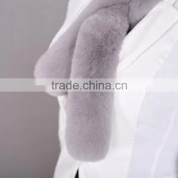 High Quality Small Size Casual Fashion Rex Rabbit Fur Scarf for Women/girls KZ160055 photo-3
