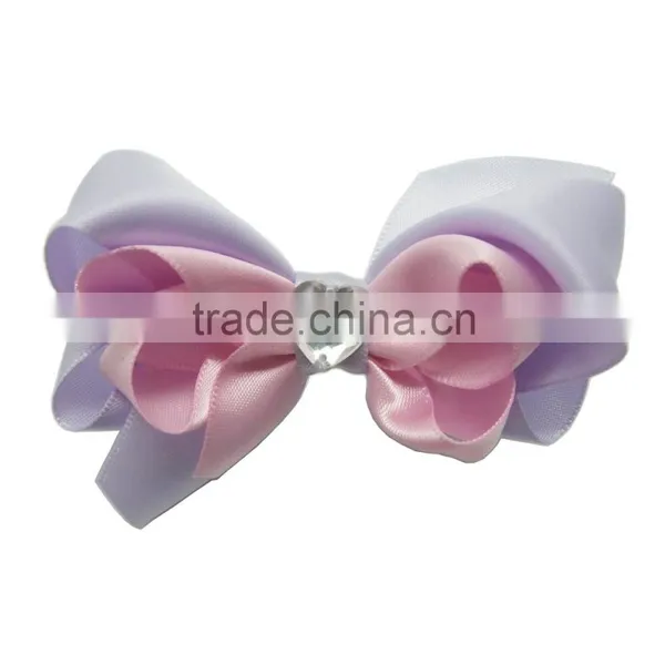 Fashional Two Color Pretty Bowknot Set Drill Ribbon Rose Flowers Artificial