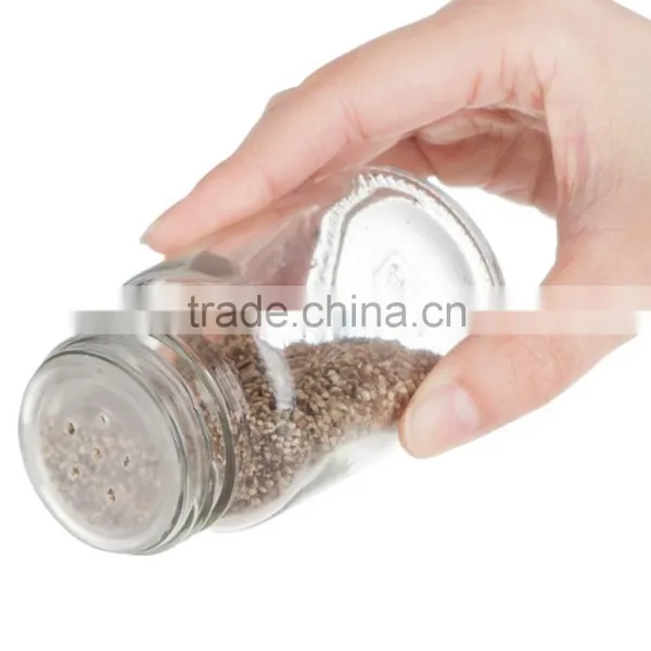SINOGLASS Trade Assurane 90ml Glass Jar With Plastic Lid 6 Pcs Glass Jars Spice Rack Set photo-2
