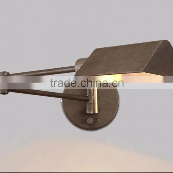 North Amenrica Swing Arm Wall Sconce Wall Light. Wrought Iron Wall Lamp, Corridor Restaurant Industry photo-2