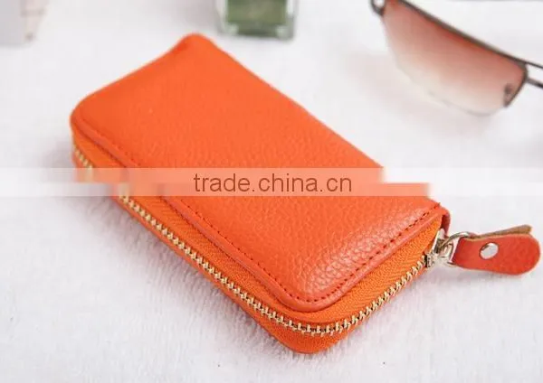 Womens Leather Key Chain Credit Card Holder Cash Wallet