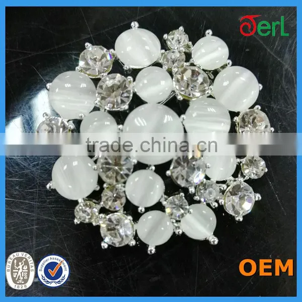 Elegant Silver Opal Brooch Alloy Crystal Flower Brooch for Wedding Invitations photo-6