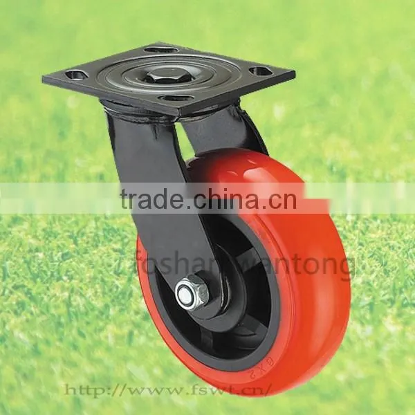 Double Steel Bearings 4 Inch Heavy Duty PU Caster Wheel photo-3