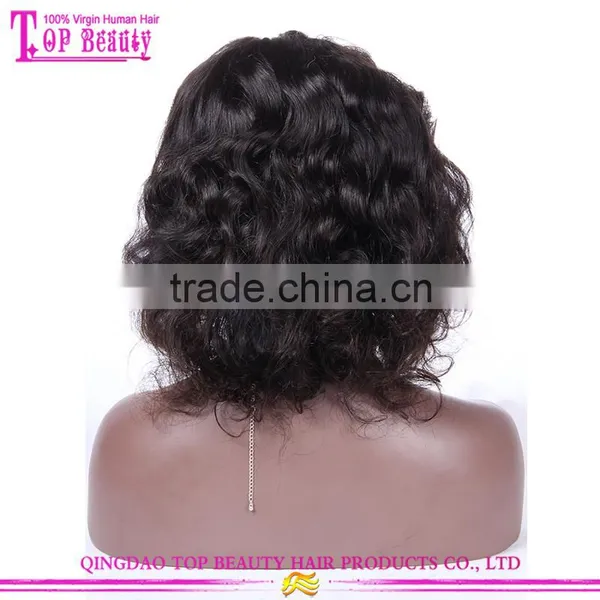 14 Inches Wholesale Cheap Brazilian Virgin Human Hair Full Lace Wig Sew In Side Part Bob Wigs photo-5