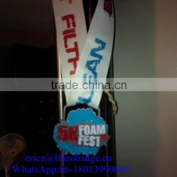 High Quality and Luxury Design Enamel Metal Medals and Trophies , Custom Ribbon Cheap Medals for Award photo-5