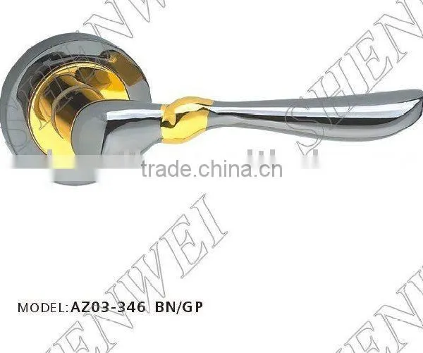 AZ03-346 BN/GP Zinc Door Handle on Rose
